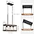 HOXIYA Farmhouse Kitchen Island Light, 3 Lights Pendant Lighting Fixture, Rustic Wood Chandelier, Adjustable Height Metal Linear Light for Dining Room Kitchen Bar Pool Table.