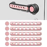 Side Door handle insert Grab Handle & Push Button Knobs Cover Trim For Jeep Wrangler JK JKU 2007-2018 (pink）