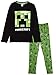 Minecraft Pijama para Niños Invierno con Camiseta Creeper, Ropa de Dormir Niño, Camiseta de Manga Larga y Pantalones, Regalo para Niños (9/10 Años)
