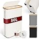 SOUTHGATE Größer Toilettenpapier Aufbewahrung Box mit Deckel aus Bambus, 50L Klopapier Aufbewahrung für 16-24 WC Rolle, Sichtbarkeit Klorollenaufbewahrung mit Füße, Badezimmer Organizer mit Griff