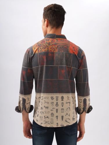 Image of BULLMER Trendy Regular Fit Striped Causal Full Sleeve Shirt for Men.