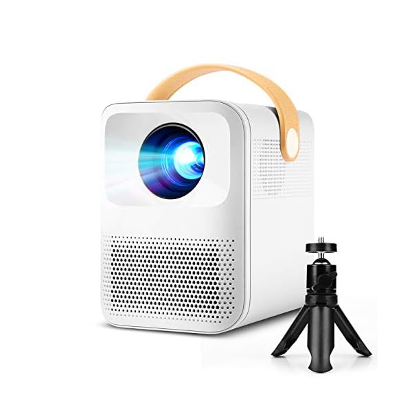 Mini Beamer, PODOOR Projektor 1280*720P Unterstützt 1080P Full HD Heimkino Beamer, Dual Lautsprecher, 60000 Stunden LED Beamer Kompatibel mit TV Stick, HDMI, USB, PS4,X-Box, iOS/Android Videoprojektor