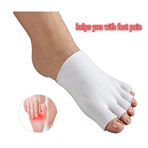 Viycuho Alignment Socks Foot & Toes Massage Toe Separator Spacer Relaxing Stretch Tendon Pain Relief Yoga Sports Gym Five Toe Separator Socks (White - 1 Pair, Medium) #TOP1