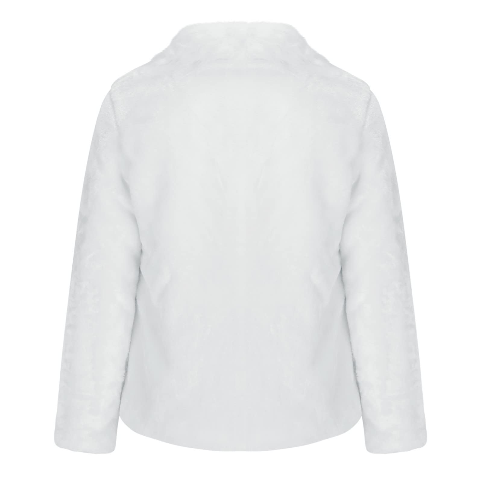 IQYU Cappotto di Pelliccia Sintetica da Donna Bianco per Matrimonio - Cardigan Elegante Corto Invernale Con Collo di Pelliccia