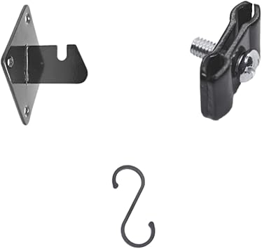 Gridwall Panel Accessories, Gridwall Brackets Pack of 12, Gridwall Joining Clips Pack of 24, 8 S-Hooks, Black Metal for Slatgrid Display Home or Retails Store, Fit Standard Wire Panel