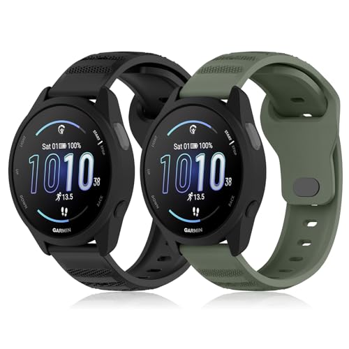 [CeiLarv] 20mm �o���h Garmin Vivoactive 6/Vivoactive 5/Approach S50/S44 �p �V���R�� �X�}�[�g�E�H�b�` ���v�o���h �h���� �ʋC�� �_�炩���y2�{�Z�b�g�z �X�|�[�c �����x���g Garmin