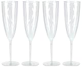 Hard Plastic 1-Piece Champagne Flute, 6-Ounce Capacity, Clear Plastic Champagne Glasses 8 Count