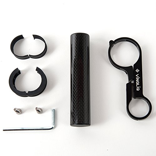 Vinqliq® Bike Cycling Lightweight Carbon Fiber Handlebar Extender Extension Lamp Holder Mount With Aluminum Alloy Bracket For Bike Mounts, Gps Units, Headlights, Cameras Or Smartphone Cases (Black) #TOP2