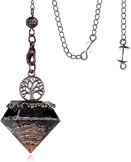 XIANNVXI Pendulum Crystal Amethyst Crystal Pendulum for Divination Dowsing Scrying Vintage Healing Pendulum Crystal Resin Pendant with Bronze Chain Reiki Pendulum