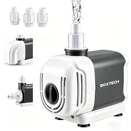 Boxtech Pompe Aquarium 15W 1000L/h – Silencieuse avec Débit Réglable 3-en-1 (Aspiration Latérale/Suspension/Fond) – pour Nano Cube, Bac à Crevettes, Combattant