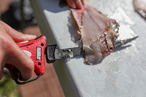 Bubba 110V Electric Fillet Knife With Non-Slip Grip Handle, 4 Ti-Nitride S.s. Coated Non-Stick Reciprocating Blades, 8' Cord And Storage Case For Fishing #TOP7