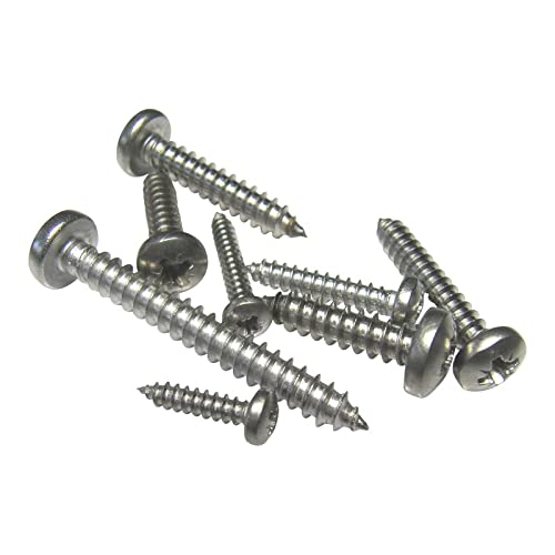 Self-Tapping Screws Posi-Pan 316 (A4) Stainless Steel Marine Grade, Non-Rusting Screws For Boats & Marine Use (10, 3.5x19)
