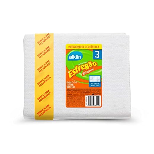 Pano Chão Esfregão Alvejado 40 X 67 Com 3 Unidades, Alklin