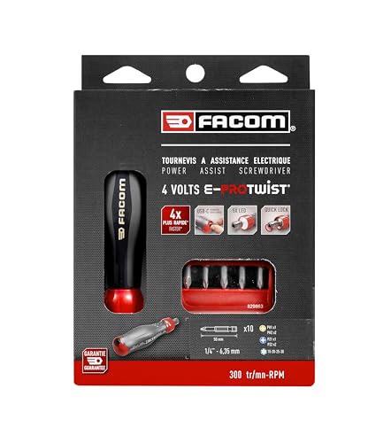 Tournevis assist é E PROTWIST avec 10 embouts PH PZ Torx Facom ATPA4V.J12APB - vue 3