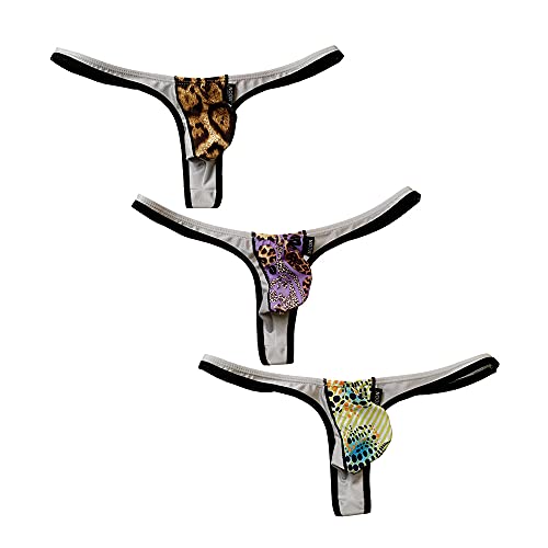 ADAHOP Men's Athletic Jockstrap Ice Silk Low Rise Bikinis Underwear Briefs Thongs for Men