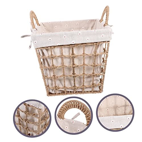 Panier de rangement en osier avec poignée décorative robuste - 4