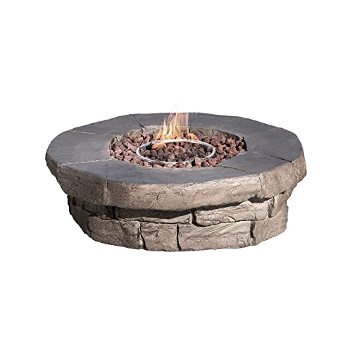 Peaktop Outdoor 36inch Round Gas Propane Fire Pit With Cover And Lava