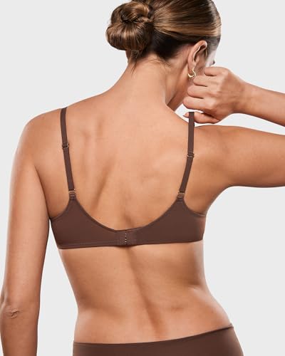 Image of INLYRIC Women's Cosnufy Sheer Balconette Bra Demi Unlined Plunge Mesh See Through Sexy Bras Underwire