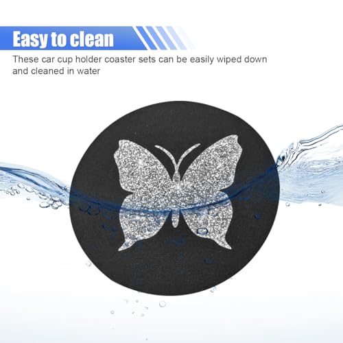 2PCS Portavasos Mariposa para Auto Antideslizante miniatura 5