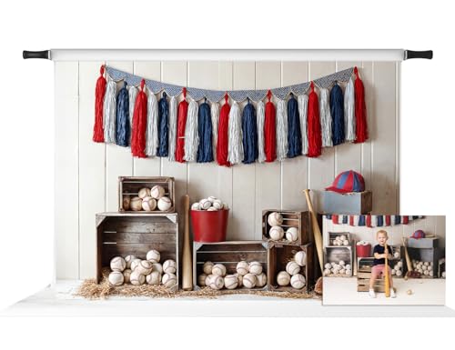 Toile de fond de baseball Kate fond studio photo garçon décor mural bois caisses 2,1 x 1,5 m