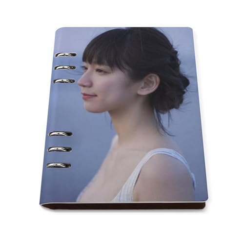 for 吉岡里帆 ノート A5ノート バインダーノート おしゃれ かわいい ハードカバー ノート PUレザーのデザインは防水性と耐摩耗性があります(002 )