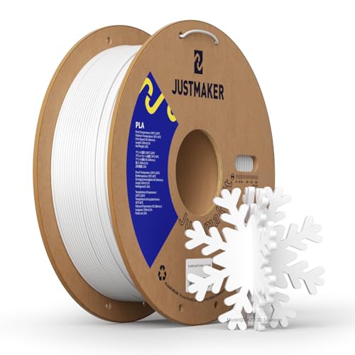 JUSTMAKER PLA 3D Printer Filament, Upgrade Cardboard Spool, Print with Most 3D Printers, Dimensional Accuracy +/-0.03mm,