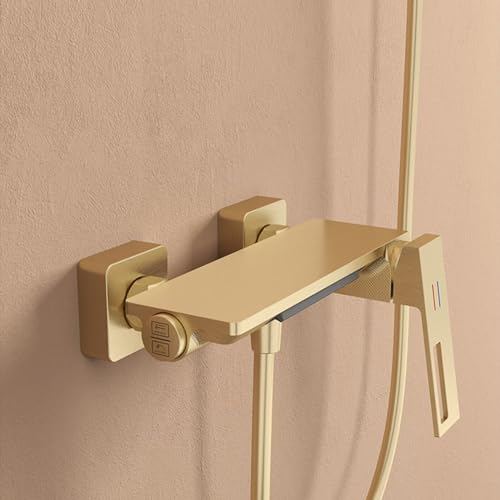Ensemble de mélangeur de bain-douche or brossé anti-calcaire