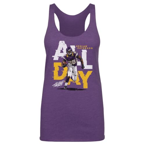 500 LEVEL Adrian Peterson Minnesota All Day Women's Tank Top (Tri Purple, XX-Large)