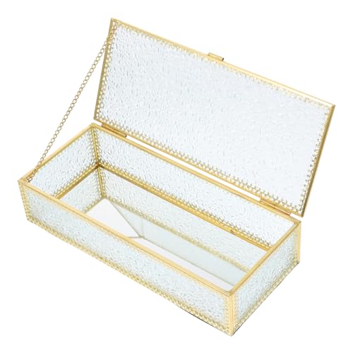Cabilock Caja Joyero De Cristal Bolígrafo Talón Joyas Poseedor Pararse Caso Organizador De Collares Titular De La Joyería Cajón Mostrar Condujo Muro Colgante Mini Soportes Planchar Golden