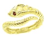 Solid GelbGold Herrlicher Schlangenring solide 9 Karat Gold Gelbgold Opal & Rubin - Verfügbare Größen : 50 bis 64
