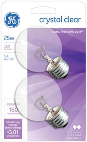 GE Lighting 31106 GE2PK25W Clear Globe Lamp