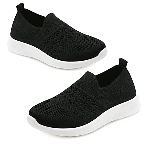 Apawwa Kids Lightweight Slip On Running Shoes - Pink/Blue/Navy/Black Walking Shoes for Toddler/Little Kids/Big Kids