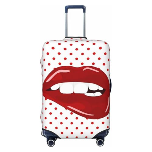 Red Lips Travel Luggage Cover Fits 18-32 Inch Luggage, Elastic Suitcase Cover Protector with Concealed Zipper for Wheeled Suitcase Travel Accessories