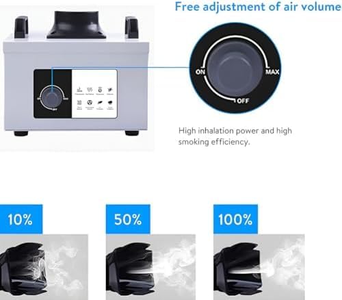 Extractor de humos de soldadura, absorbente de humo de escritorio con filtración de 3 capas y motor de cobre para soldadura, polvo de molienda, salones de uñas, funcionamiento potente y silencioso