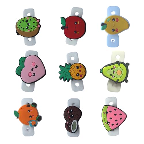 Pocoiau Raqueta de tenis de frutas de dibujos animados, amortiguadores de vibraciones, estilos únicos para una fácil instalación y reducción de golpes, accesorio cómodo para jugar tenis