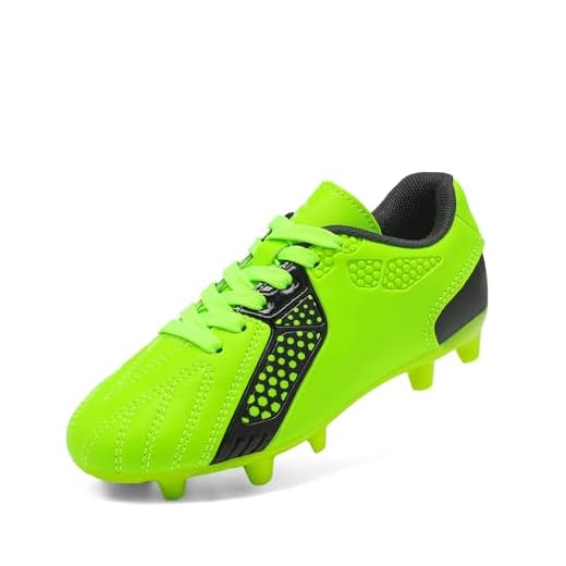 DREAM PAIRS Boys Hz19006k Soccer Football Cleats Shoes Neon Green Black Size 3 M US Little Kid
