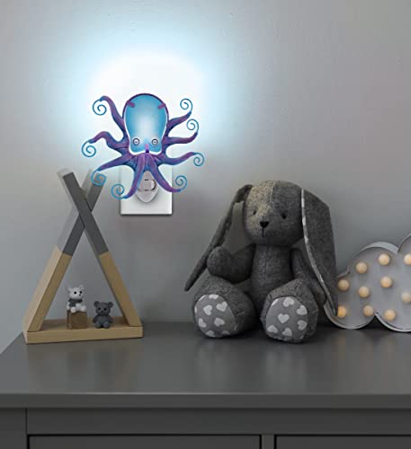 Cota Global Night Light, Plug In Energy Efficient Decorative Socket Lamp Manual On & Off Portable Light For Stairway, Bedroom & Bathroom Marine Life Theme Accessory Home & Kitchen Decor - Octopus #TOP6