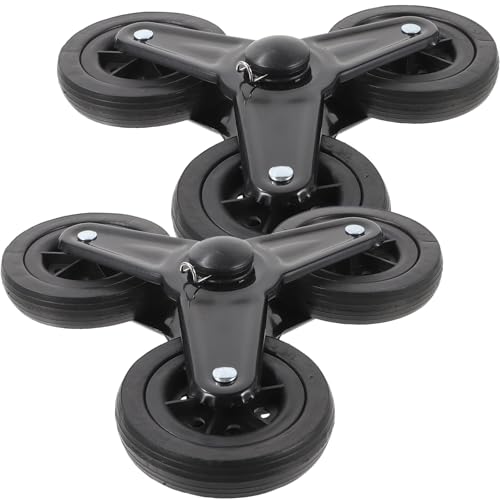 MOTHNUR Ruedas Triangulares para Carretilla de Mano Acero Inoxidable Resistente sin Rodamiento Juego de 2 Piezas para Subir Escaleras Ruedas Duraderas para Carrito de Compras y