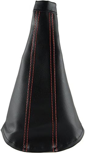 Pilot PM-22181R Faux Leather Hand Brake Boot - Universal Fit / Black w Red Stitching