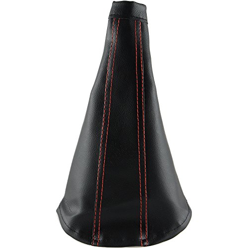 Pilot PM-22181R Faux Leather Hand Brake Boot - Universal Fit / Black w Red Stitching