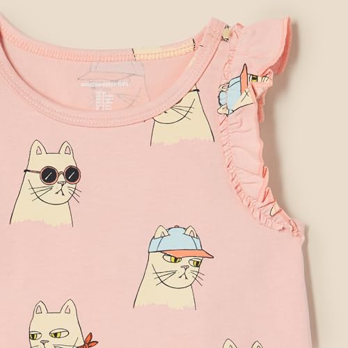 Amazon Essentials Girls and Toddlers' Ruffle Tank Tops, Pack of 34