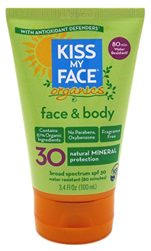 kiss my face organics face & body mineral sunscreen spf30