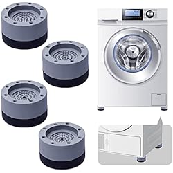 Alfombra Antiruido Para Pisos 4 Piezas Almohadillas Antivibración Lavadora Tacos de Goma Patas de Antiruido para Secadora Nevera Soporte de Goma Amortiguador Antideslizantes Universal (Gris, 3.5cm)