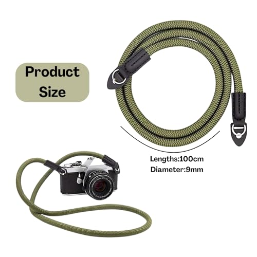 Image of Army Green Camera Strap for DSLR & Mirrorless | Adjustable Shoulder Neck Belt with Quick Release | Comfortable Camera Accessories for Videography, Photography, Travel & Outdoor Shooting
