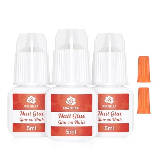 UNA GELLA Nail Glue for Press Ons 5ml 3Pcs Glue On Nails Press On Nail Glue Super Strong Adhesive 15ml(0.5oz) Super Bond Nail Glue for Acrylic Nails Long Lasting Nail Glue for Nail Tips DIY Salon