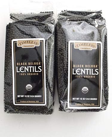 Certified 100% Organic Black Beluga Lentils Montana Pack of 2 454 g 16 oz each