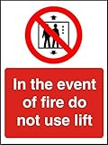 Seco in The Event of Fire Do Not Use Lift Sign, 150mm x 200mm - 2mm Prestige Acrylic with Double Sided Backing