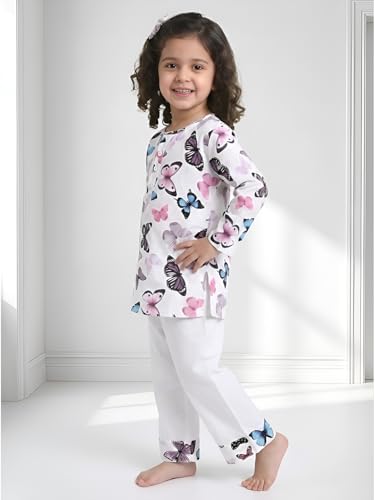 Image of POLKA TOTS Premium Cotton Night Wear for Boys & Girls | Traditional Kurta Pyjama Night Suit Set | Ultra-Soft & Breathable Nightwear for Toddlers & Baby | Kids Night Dress from Newborn to 8 Years