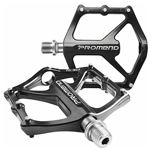 Pedales Bicicleta Montaña, Pedales Bicicleta con 3 Cojinetes Sellados, Superficie Antideslizante de Alta Resistencia, Rosca de 9/16", Pedales de Bicicleta con Eje de CR-Mo para Ciclismo de Montaña
