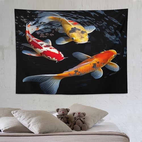Poisson koï Tapisserie Murale Art Mural Grand Format Tenture Tissu